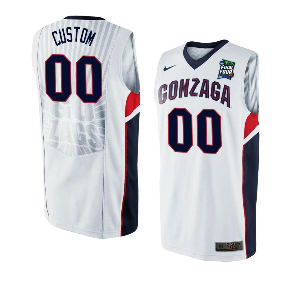 Gonzaga Bulldogs Jersey Custom College Basketball Jerseys Name and Number Black New 1 Gonzaga Bulldogs Jersey Custom College Basketball Jerseys Name and Number White New Final Four Patch