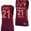 Grant Basile Jersey Virginia Tech Hokies College Basketball Away Maroon #21