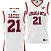 Grant Basile Jersey Virginia Tech Hokies College Basketball NIL Pick-A-Player White #21