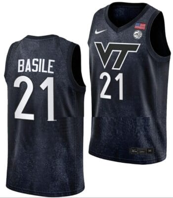 Grant Basile Jersey Virginia Tech Hokies College Basketball Swingman Black #21