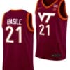 Grant Basile Jersey Virginia Tech Hokies College Basketball Swingman Maroon #21