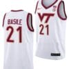 Grant Basile Jersey Virginia Tech Hokies College Basketball Swingman White #21