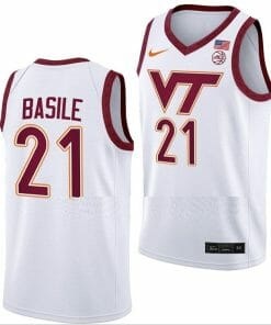 Grant Basile Jersey Virginia Tech Hokies College Basketball Swingman White #21