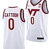 Hunter Cattoor Jersey Virginia Tech Hokies College Basketball Swingman White #0