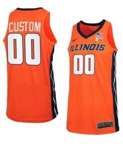Illinois Fighting Illini Jersey Custom Ncaa Basketball Jerseys Name and Number Orange Black