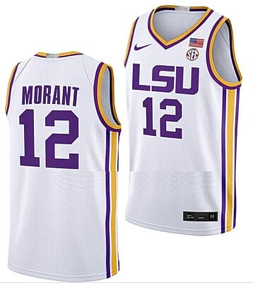 Ja Morant Jersey LSU Tigers College Basketball Limited White #12