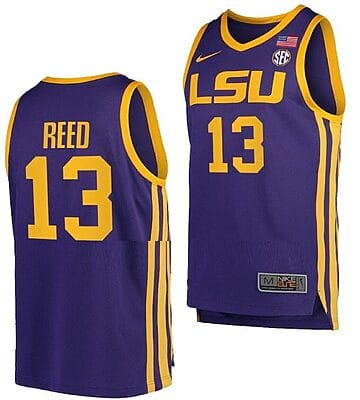 Jalen Reed Jersey LSU Tigers College Basketball Purple #13 10 Jalen Reed Jersey LSU Tigers College Basketball Purple #13