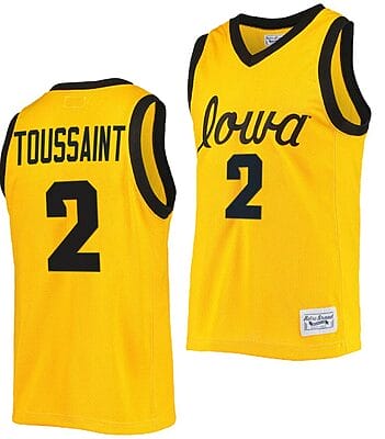 Joe Toussaint Jersey Iowa Hawkeyes College Basketball Classic Gold #2