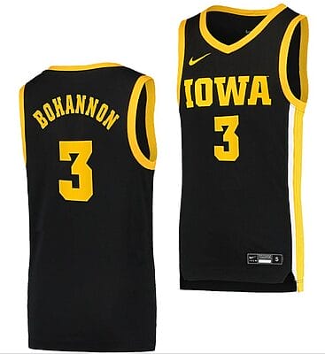 Jordan Bohannon Jersey Iowa Hawkeyes College Basketball Black Swingman #3