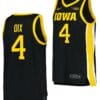 Josh Dix Jersey Iowa Hawkeyes College Basketball Black #4