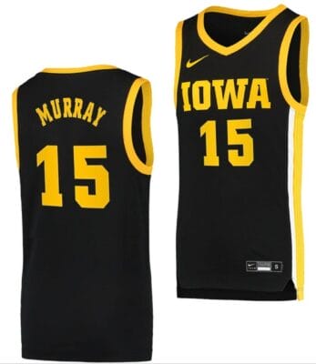 Keegan Murray Jersey Iowa Hawkeyes College Basketball Black Swingman #15