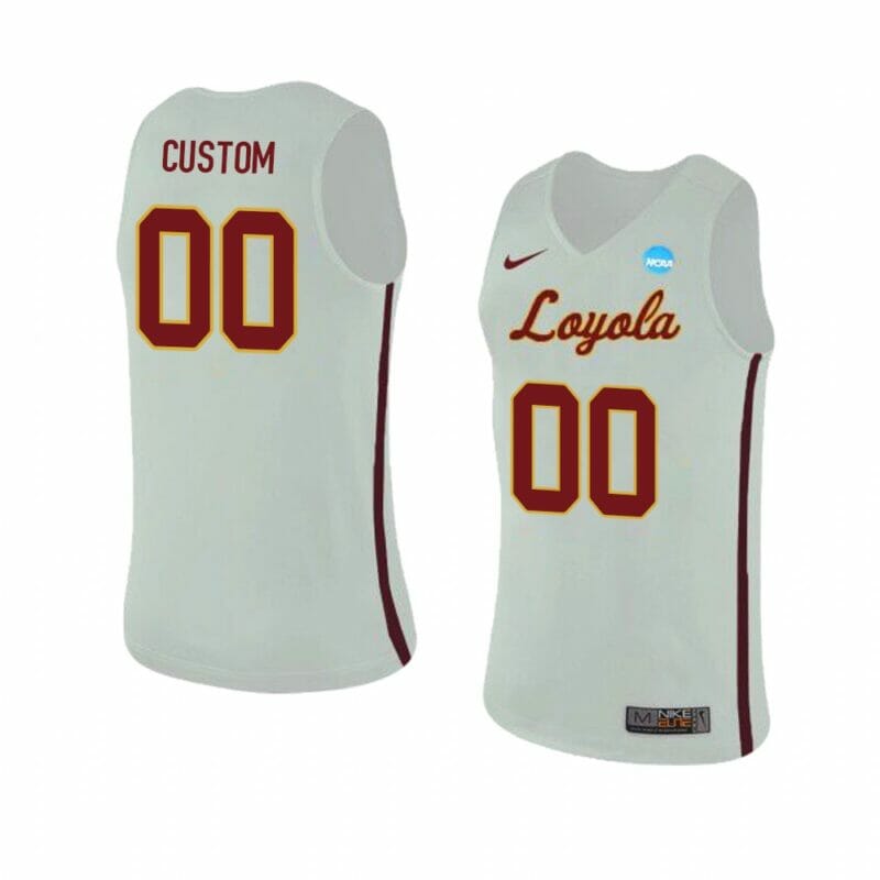 Loyola Ramblers Jersey Custom College Basketball Jerseys Name and Number Replica White