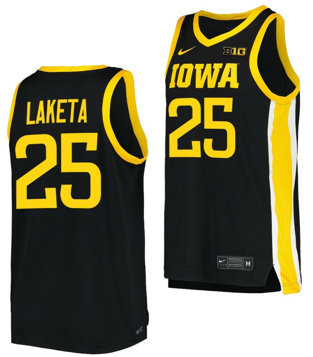 Luc Laketa Jersey Iowa Hawkeyes College Basketball Black #25 1 Luc Laketa Jersey Iowa Hawkeyes College Basketball Black #25