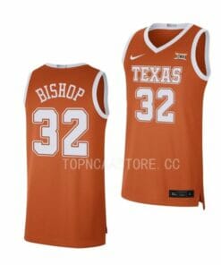 Men's #32 Christian Bishop Jersey Texas Longhorns College Basketball Jerseys Orange Limited