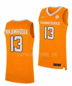 Men's #21 Olivier Nkamhoua Jersey Tennessee Volunteers College Basketball Jerseys Orange
