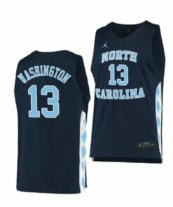 Men's #13 Jalen Washington Jersey North Carolina Tar Heels College Basketball Jerseys Navy