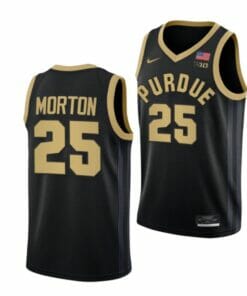 Men's #25 Ethan Morton Jersey Purdue Boilermakers College Basketball Jerseys Black