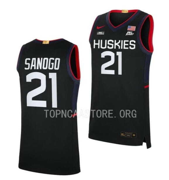 Men's #21 Adama Sanogo Jersey UConn Huskies College Basketball Jerseys 4 Men's #21 Adama Sanogo Jersey UConn Huskies College Basketball Jerseys Black
