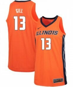 Illinois Fighting Illini Kendall Gill Jersey #13 Stitch Orange College Basketball Jerseys