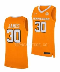 Men's #30 Josiah James Jersey Tennessee Volunteers College Basketball Jerseys Orange