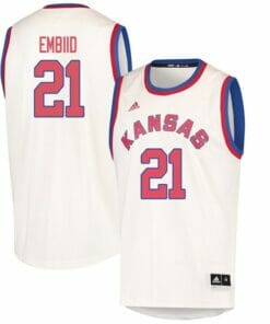 Christian Joel Embiid #21 Kansas Jayhawks White High School College Basketball