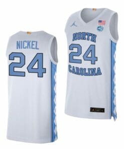 Men's #24 Tyler Nickel Jersey North Carolina Tar Heels College Basketball Jerseys White