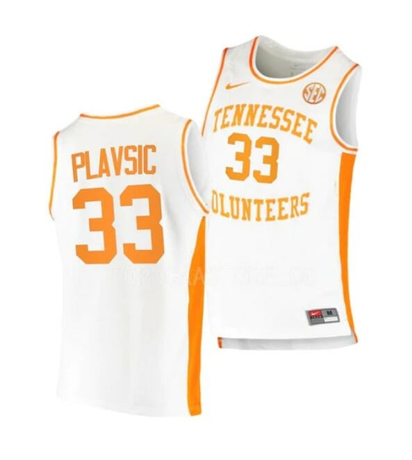 Men's #33 Uros Plavsic Jersey Tennessee Volunteers College Basketball Jerseys 10 Men's #33 Uros Plavsic Jersey Tennessee Volunteers College Basketball Jerseys White