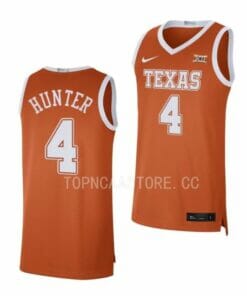 Men's #4 Tyrese Hunter Jersey Texas Longhorns College Basketball Jerseys Orange Limited