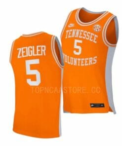 Men's #5 Zakai Zeigler Jersey Tennessee Volunteers College Basketball Jerseys Orange Retro