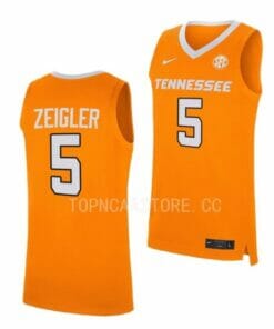 Men's #5 Zakai Zeigler Jersey Tennessee Volunteers College Basketball Jerseys Orange