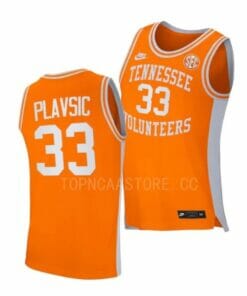 Men's #33 Uros Plavsic Jersey Tennessee Volunteers College Basketball Jerseys Orange Retro