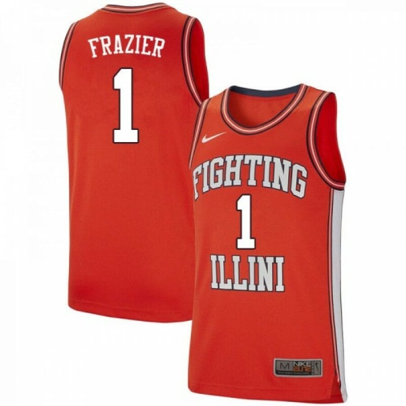 Frazier Jersey Illinois Fighting Illini #1 Retro Orange University College Basketball Jerseys