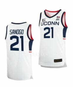 Men's #21 Adama Sanogo Jersey UConn Huskies College Basketball Jerseys WhiteHome