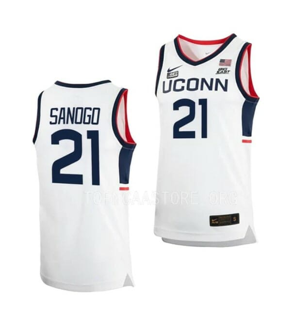 Men's #21 Adama Sanogo Jersey UConn Huskies College Basketball Jerseys 14 Men's #21 Adama Sanogo Jersey UConn Huskies College Basketball Jerseys WhiteHome