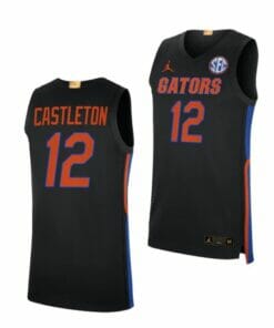 Men's #12 Colin Castleton Jersey Florida Gators College Basketball Jerseys Black