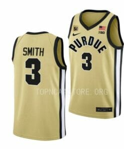 Men's #3 Braden Smith Jersey Purdue Boilermakers College Basketball Jerseys Gold