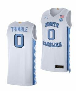Men's #0 Seth Trimble Jersey North Carolina Tar Heels College Basketball Jerseys White