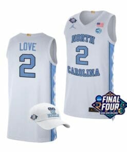 Men's #2 Caleb Love Jersey North Carolina Tar Heels College Basketball Jerseys White
