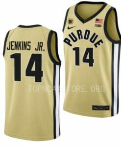 Men's #14 David Jenkins Jr Jersey Purdue Boilermakers College Basketball Jerseys Gold