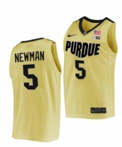 Men's #5 Brandon Newman Jersey Purdue Boilermakers College Basketball Jerseys Gold 2022