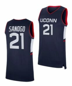 Men's #21 Adama Sanogo Jersey UConn Huskies College Basketball Jerseys Navy