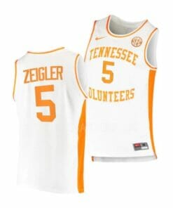 Men's #5 Zakai Zeigler Jersey Tennessee Volunteers College Basketball Jerseys White