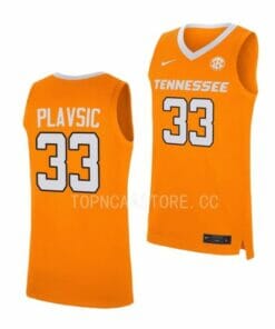 Men's #33 Uros Plavsic Jersey Tennessee Volunteers College Basketball Jerseys Orange