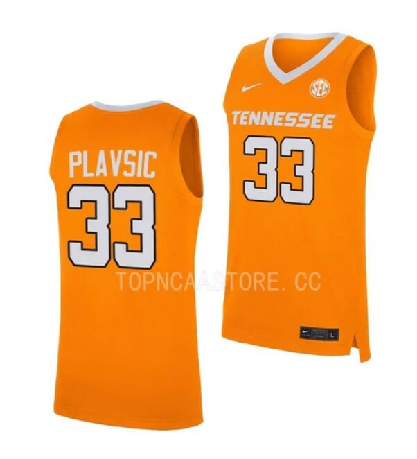 Men's #33 Uros Plavsic Jersey Tennessee Volunteers College Basketball Jerseys 2 Men's #33 Uros Plavsic Jersey Tennessee Volunteers College Basketball Jerseys Orange