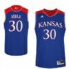 Men Kansas Jayhawks #30 Ochai Agbaji Jersey Blue Embroidery College Basketball Jerseys