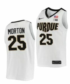 Men's #25 Ethan Morton Jersey Purdue Boilermakers College Basketball Jerseys White 2022