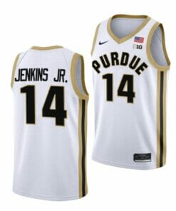 Men's #14 David Jenkins Jr Jersey Purdue Boilermakers College Basketball Jerseys White