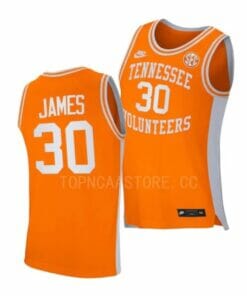 Men's #30 Josiah James Jersey Tennessee Volunteers College Basketball Jerseys Orange Retro