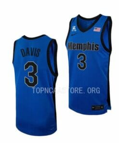 Men's #3 Kendric Davis Jersey Memphis Tigers College Basketball Jerseys Blue