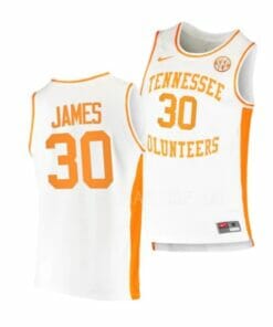 Men's #30 Josiah James Jersey Tennessee Volunteers College Basketball Jerseys white